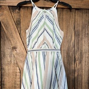 Linen Striped Halter Dress